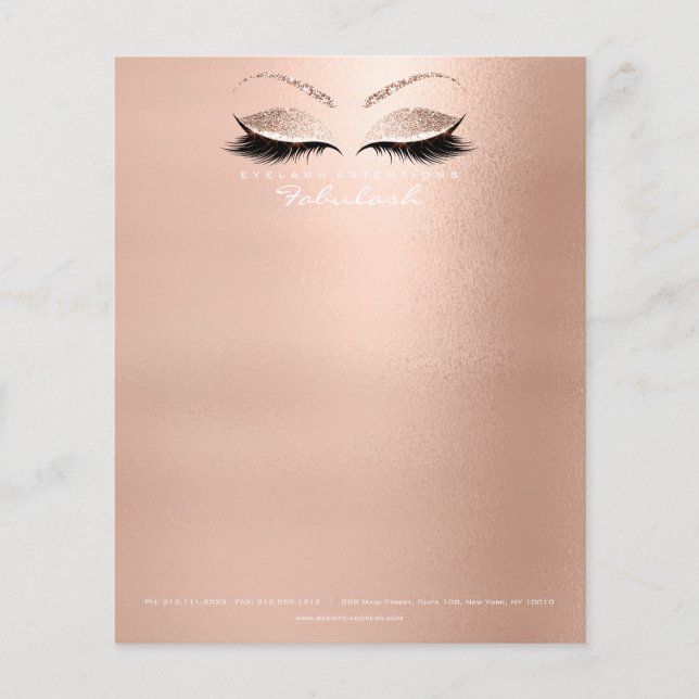 Beauty Eyes Lashes Makeup Stylist Blush Pink Flyer (Vorne)