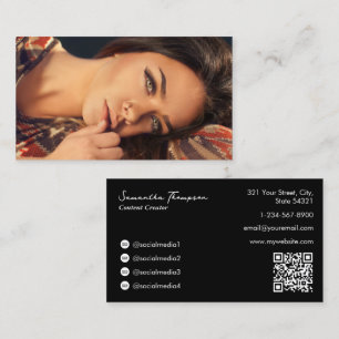 Beauty Fashion Influencer Content Creator Foto Visitenkarte