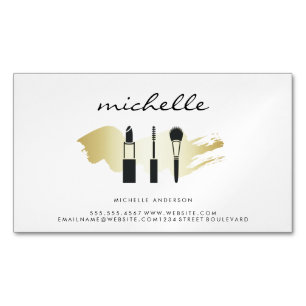 Beauty Fashion Makeup Gold Brushed Magnetische Visitenkarte