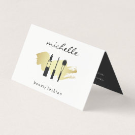 Beauty Fashion Makeup Gold Brushed Visitenkarten