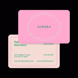 Beauty Floral Swirt Dekorative Border Line Art Visitenkarte