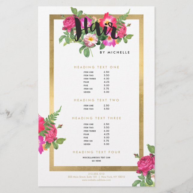 Beauty Florals Hair Stylist White Flyer (Vorne)