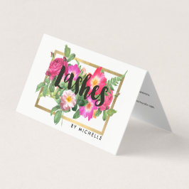 Beauty Florals Lash Extensions White Aftercare Visitenkarten