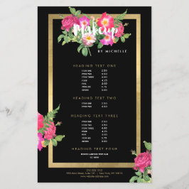 Beauty Florals Makeup Artist Black Flyer