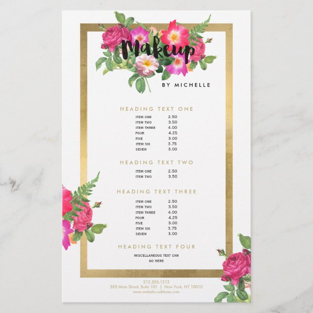 Beauty Florals Makeup Artist White Flyer (Vorne)