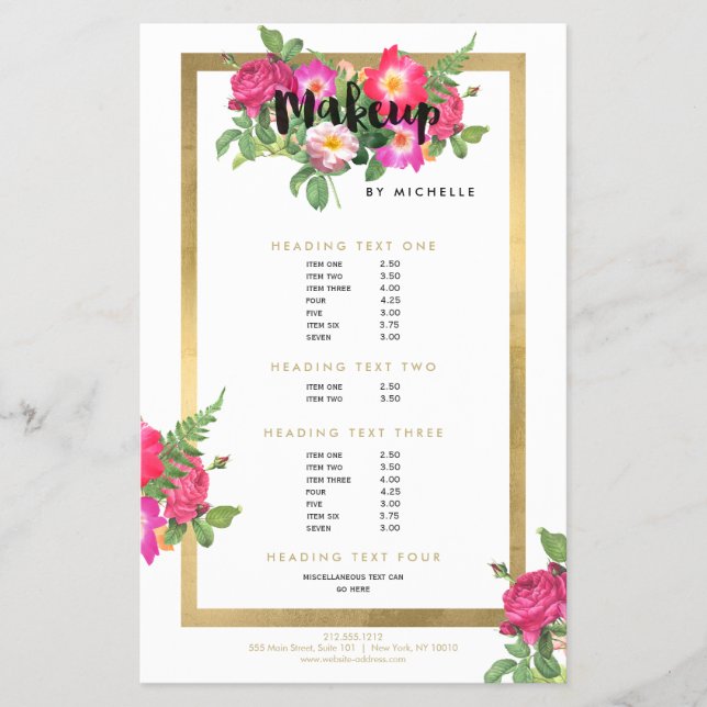 Beauty Florals Makeup Artist White Flyer (Vorne)