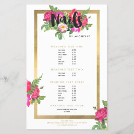 Beauty Florals Nail Salon White Flyer