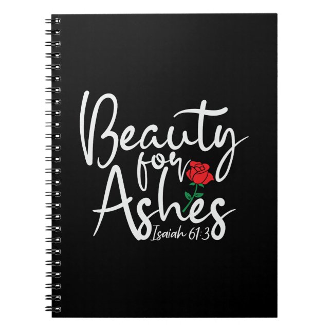 Beauty For Ashes Black Uni Ruled Notebook Notizblock (Vorderseite)