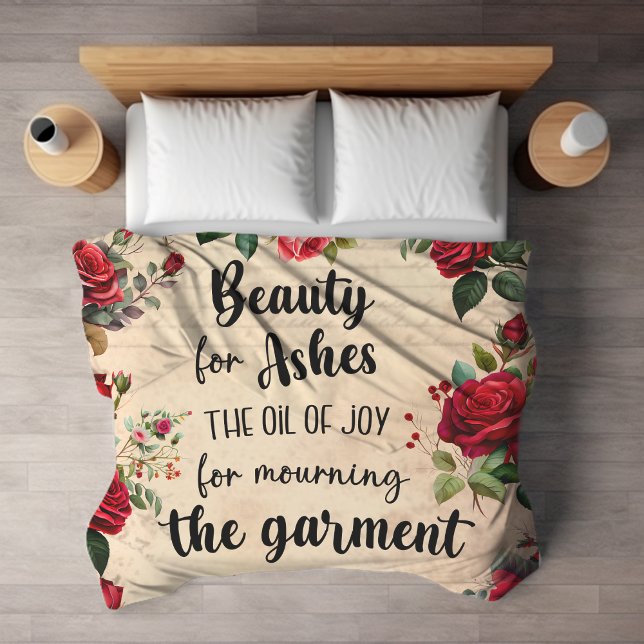 Beauty For Ashes, Isaiah 61:3, Rose-Schrift Sherpadecke (Von Creator hochgeladen)