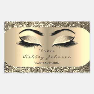 Beauty Funkelnd Glitzer Gold Lash Augen von Adress Rechteckiger Aufkleber
