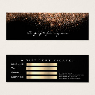 Beauty Geschenkgutschein Kupfer Glitzer Lash Makeu