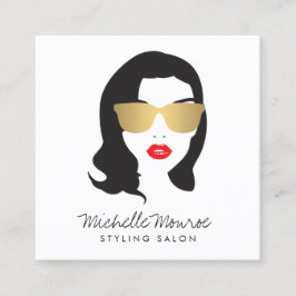 Beauty Girl Hair Stylist, Mode, Boutique Quadratische Visitenkarte