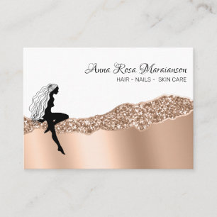 *~* Beauty Girly Rose Gold Long Hair Goddess Visitenkarte