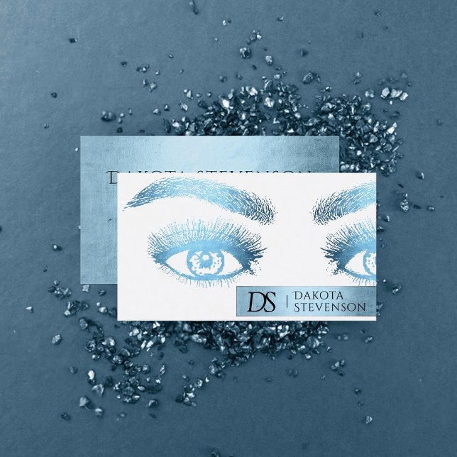 Beauty Glam Beruflich | Glitzy Robin Egg Blue Visitenkarte (Von Creator hochgeladen)