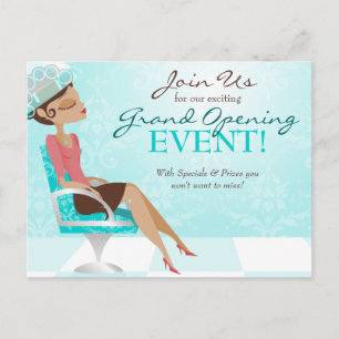 Beauty Goddess Salon Grand Opening Einladungspostkarte