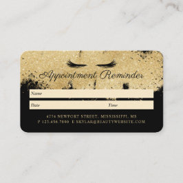 Beauty Gold Dusted Eyelash Black & Gold Luxuriöse Terminkarte