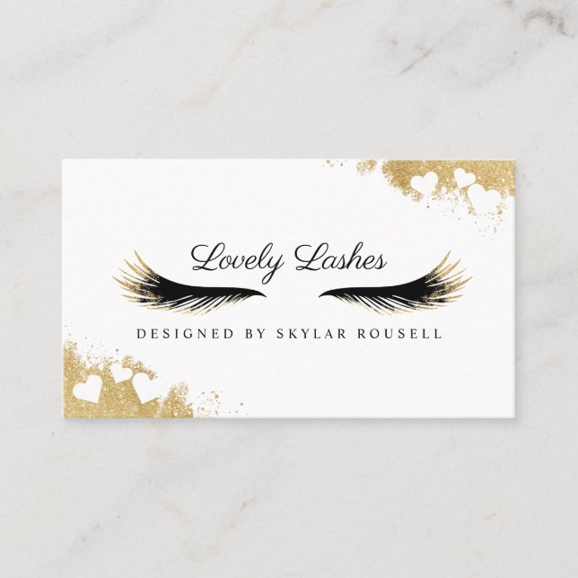 Beauty Gold Dusted Mascara Eye Lashes Visitenkarte (Vorderseite)