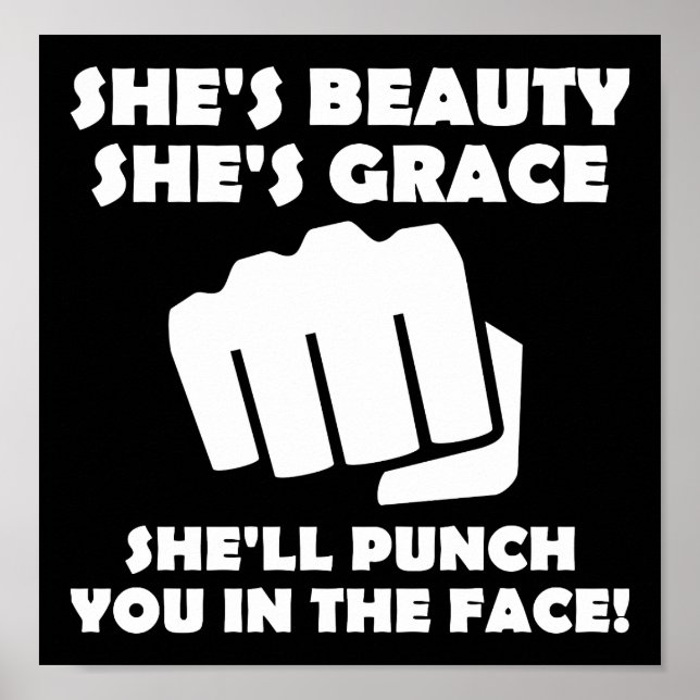 Beauty Grace Punch Funny Poster blass (Vorne)