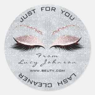 Beauty Grau Glitzer Pink Pastel Lashes Runder Aufkleber