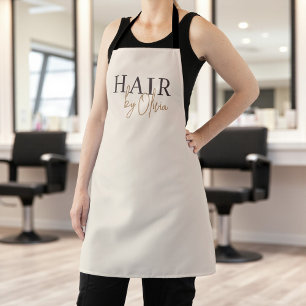 Beauty Hair Salon Neutral Beige Moderne Typografie Schürze