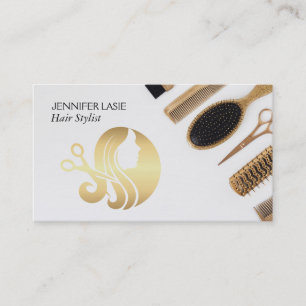 Beauty Hair Scissors Salon Logo Stylist Visitenkarte