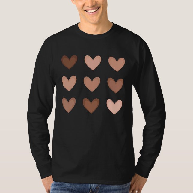 Beauty Has No Skin Tone Melanin Diversity Hearts T-Shirt (Vorderseite)