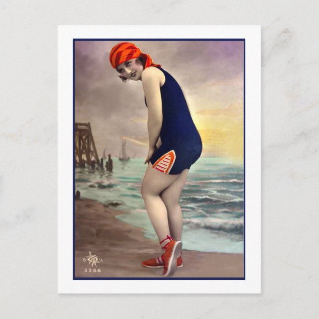 Beauty im Meer und in Orange Postkarte (Vorderseite)