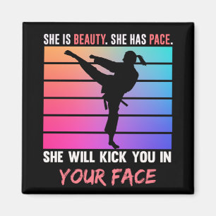 Beauty Karate Girl Kick You Taekwondo Jiu Jitsu Magnet