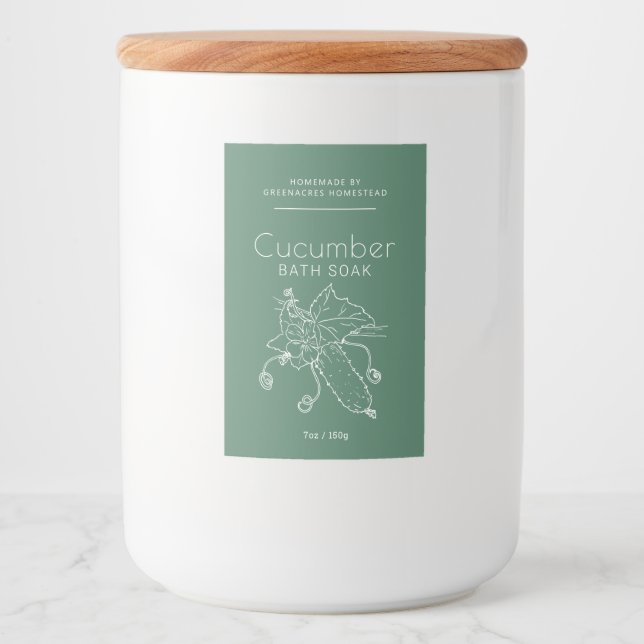 Beauty Label Cucumber Art Logo grün Lebensmitteletikett (Vorderseite)