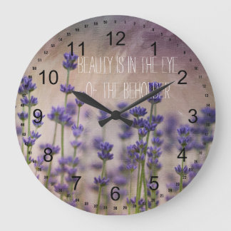 Beauty Lavender Flowers Große Wanduhr