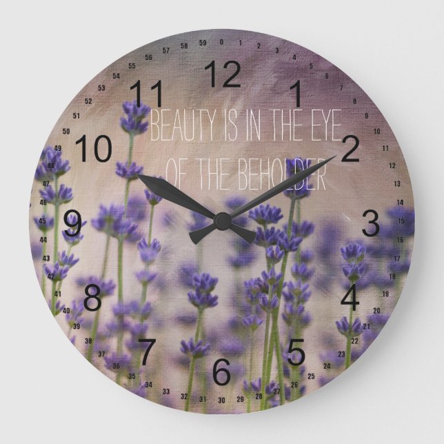 Beauty Lavender Flowers Große Wanduhr (Vorderseite)