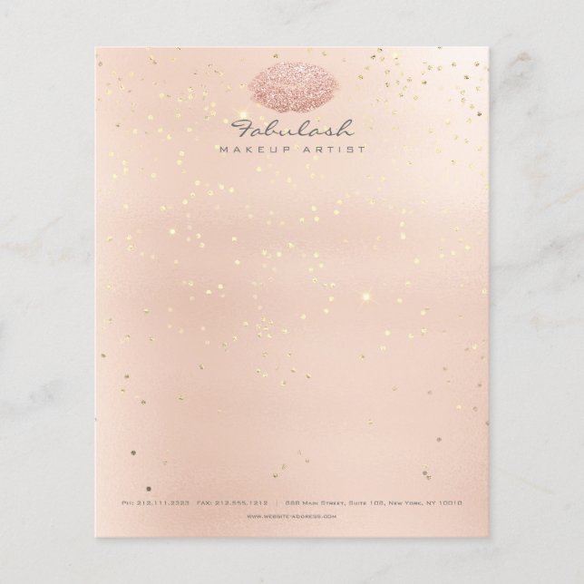 Beauty Lips Kiss Makeup Rose Confetti Flyer (Vorne)