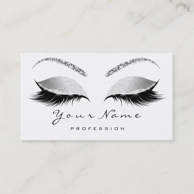 Beauty Loyalty Card 10 Lash WhiteGray Silver Crown Treuekarte (Vorderseite)