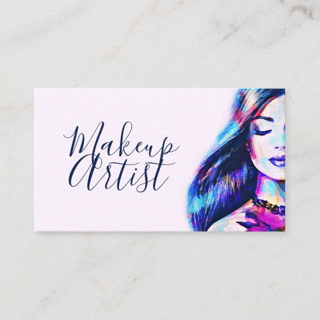 Beauty Makeup Artist Friseur Salon Visitenkarte (Vorderseite)
