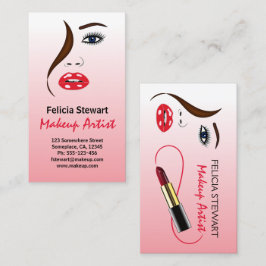 Beauty Makeup Artist in Mirror Cosmetologin Visitenkarte