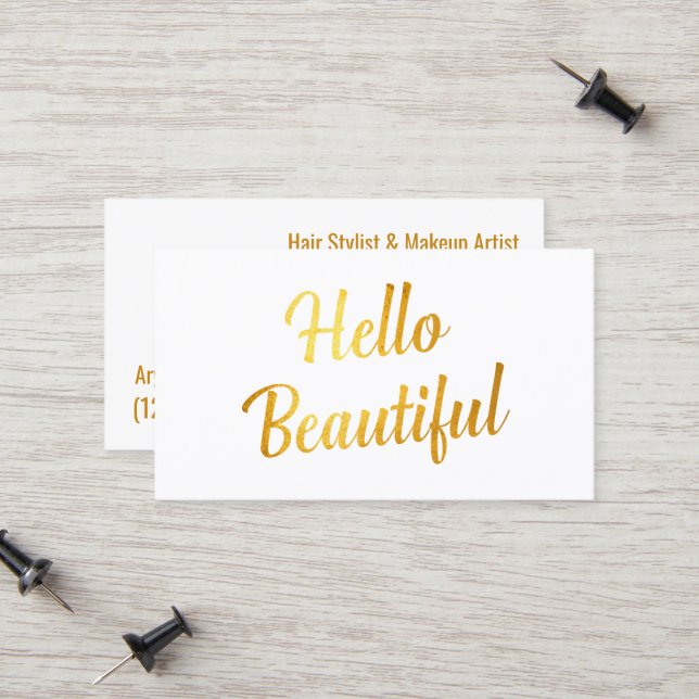 Beauty Makeup Artist Simple Telefonnummerkarte (Vorderseite/Rückseite Beispiel)