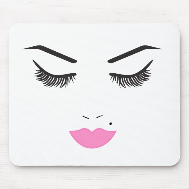 Beauty Makeup Face Lashes und wie lange es dauert Mousepad (Vorne)