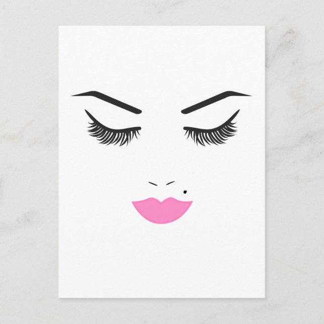 Beauty Makeup Face Lashes und wie lange es dauert Postkarte (Vorderseite)