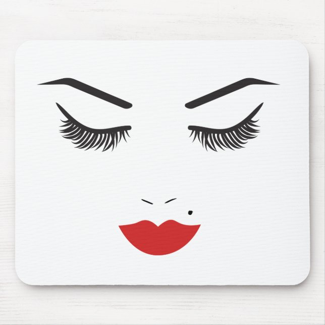 Beauty Makeup Face Lashes & Zeremonien Mousepad (Vorne)