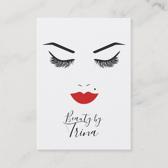 Beauty Makeup Face Lashes & Zeremonien Visitenkarte (Vorderseite)