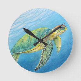 Beauty of the turtle runde wanduhr