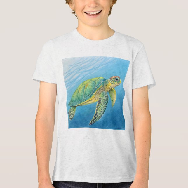Beauty of the turtle Tri-Blend shirt (Vorderseite)
