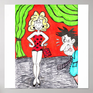 Beauty Pageant Spaß Cartoon drucken Poster