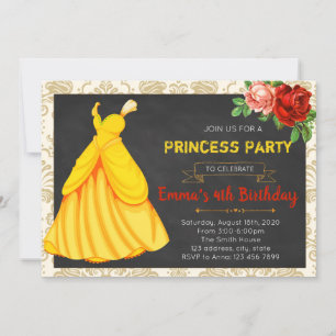 Beauty Princess Geburtstagsfeier Einladung