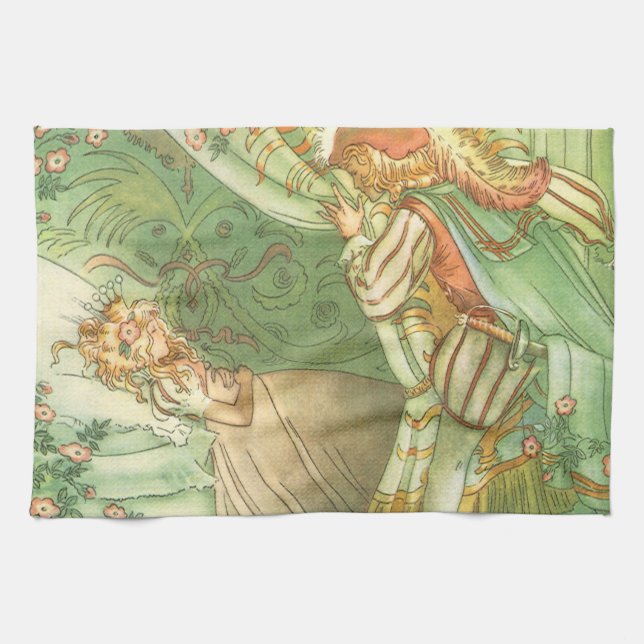Beauty Princess, Vintage Märchen Handtuch (Horizontal)