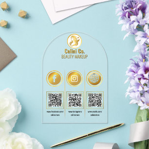 Beauty QR Code Social Media Sign - Multi-Plattform Acryleinladungen