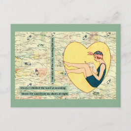 Beauty Reading am Strand Postkarte