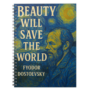 Beauty rette die Welt Dostojewski Zitat, Gogh Notizblock