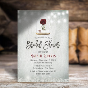 Beauty Rose Dome Winter Floral Brautparty Einladung