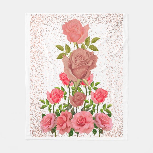 Beauty-Rose Fleecedecke (Vorderseite)